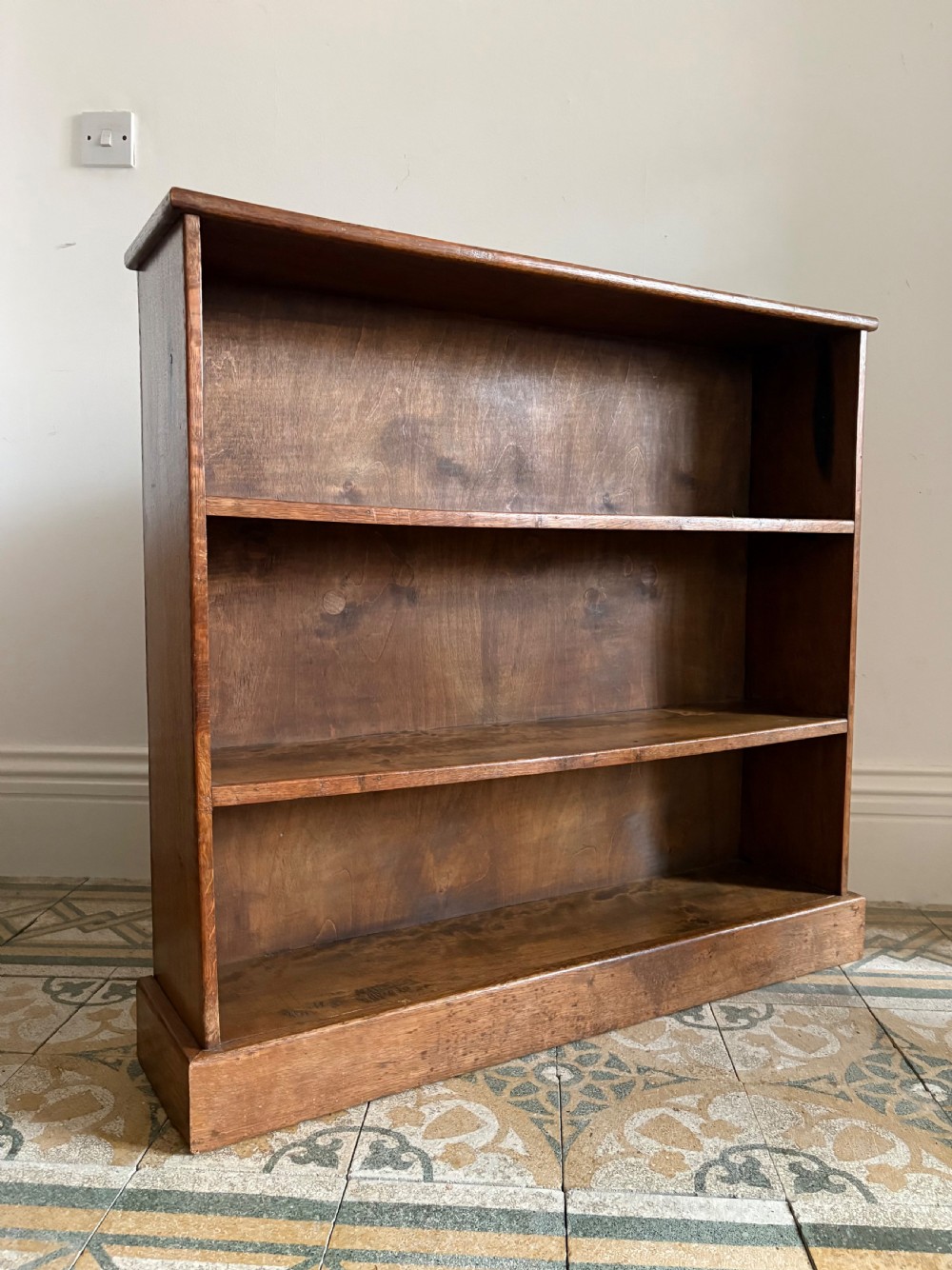 A Pair of English Oak Open Bookcases, C1920, 91cm tall, 95.5cm wide View VII