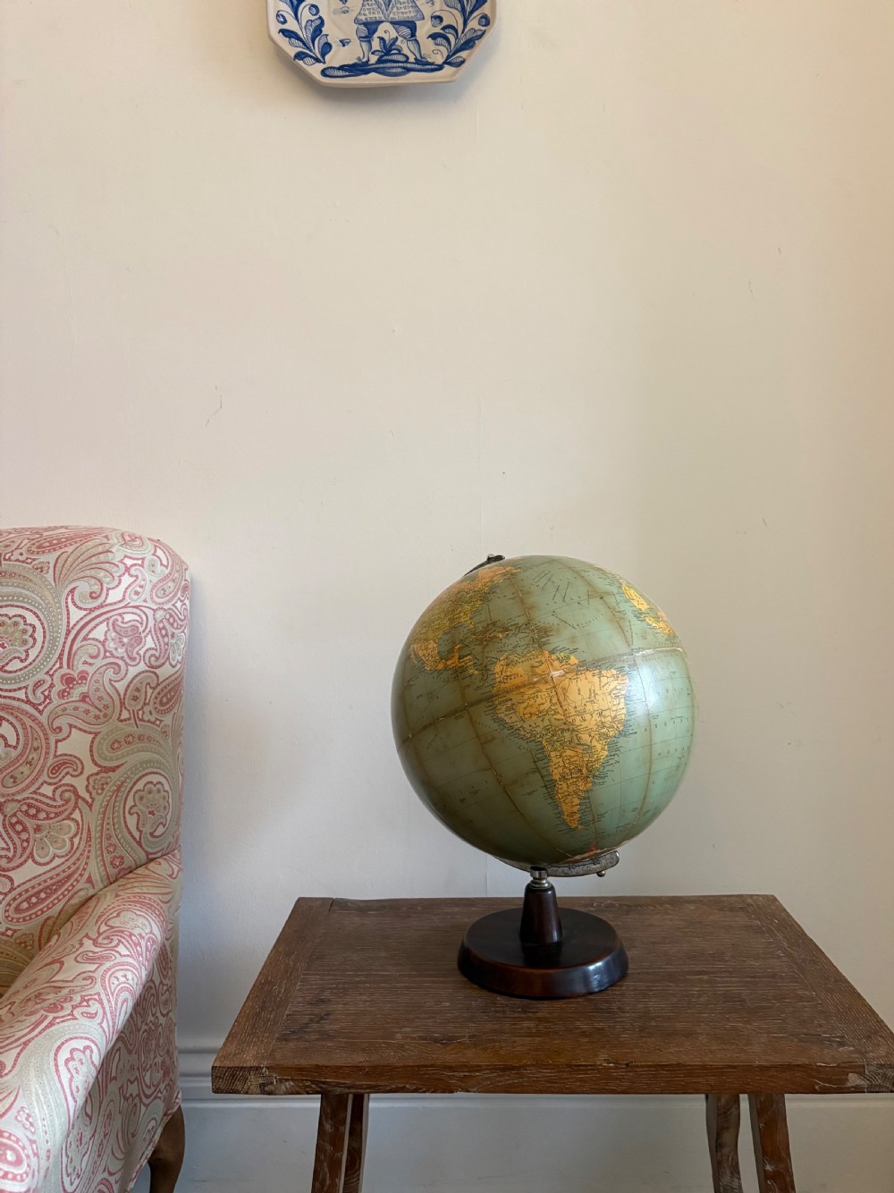 An Original 1920s Philips Challenge 13.5” Globe on Mahogany Base View II