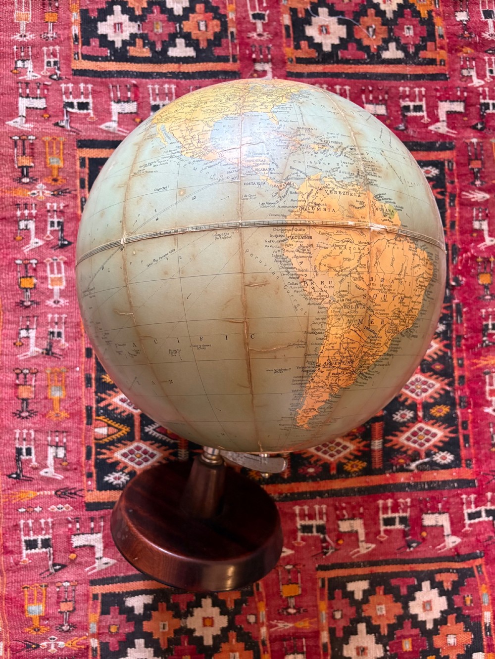 An Original 1920s Philips Challenge 13.5” Globe on Mahogany Base View VI