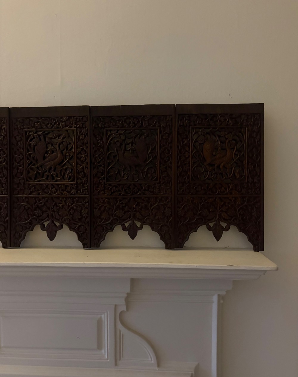 A 19th Century Carved Anglo Indian Padouk Wood Wall Panel Pelmet 121cm View VIII