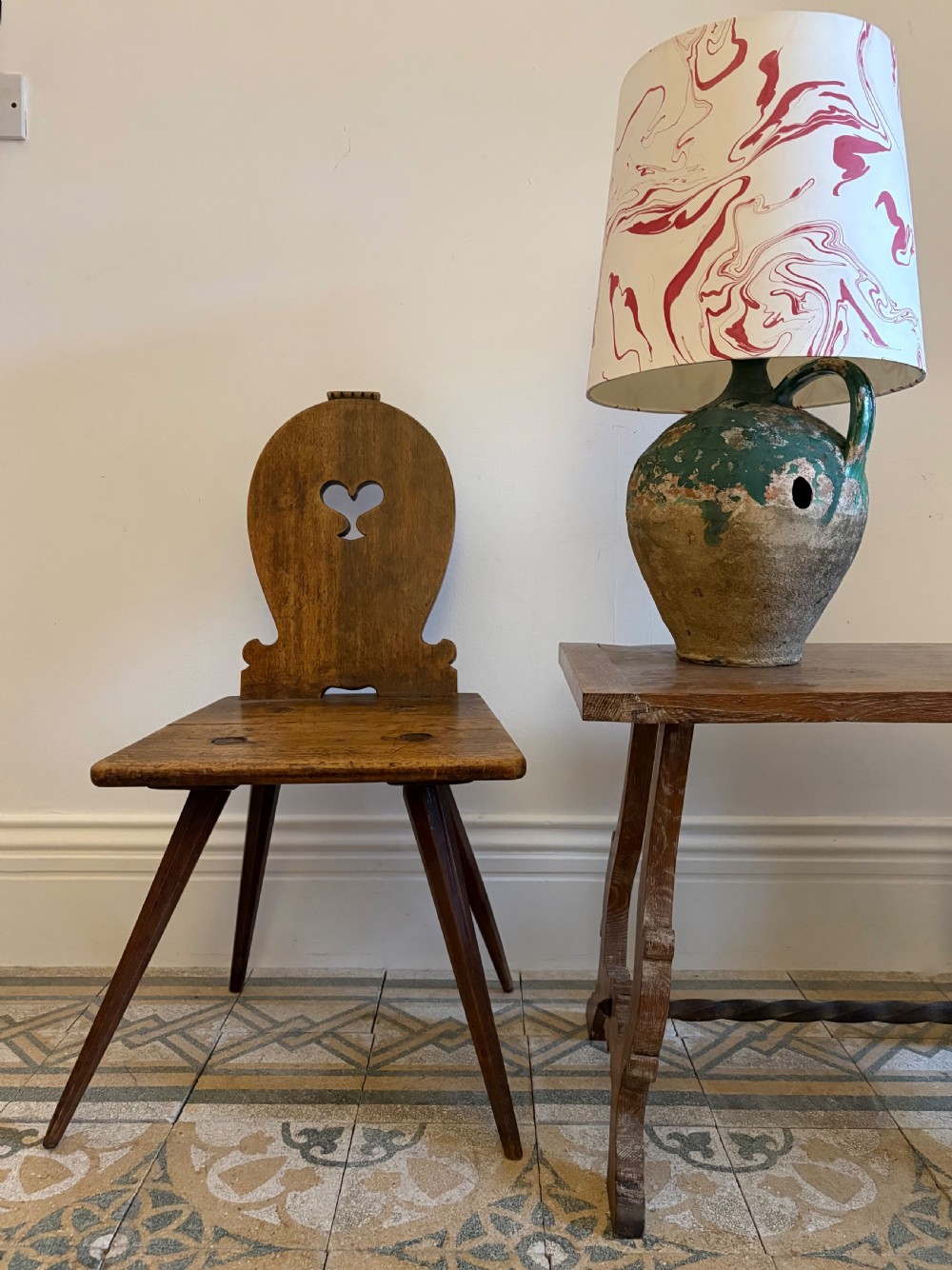 A 19th Century Primitive Swiss Alpine Folk Chair, Fruitwood View III