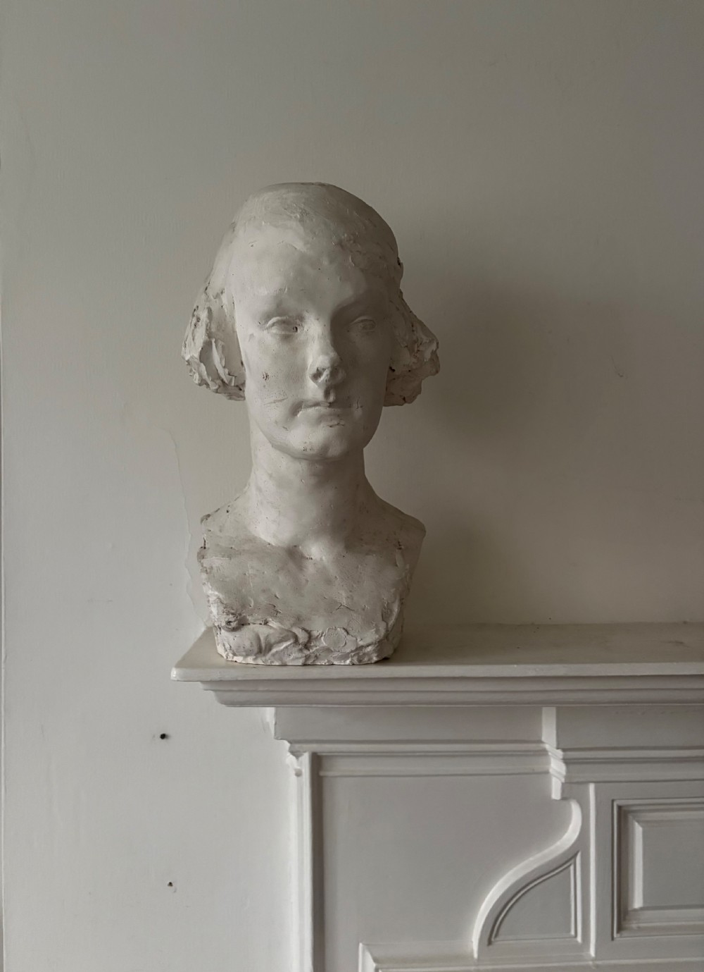 A Signed 1921 Society Female Bust Maquette Sculpture, poss Mitford Sister 40cm