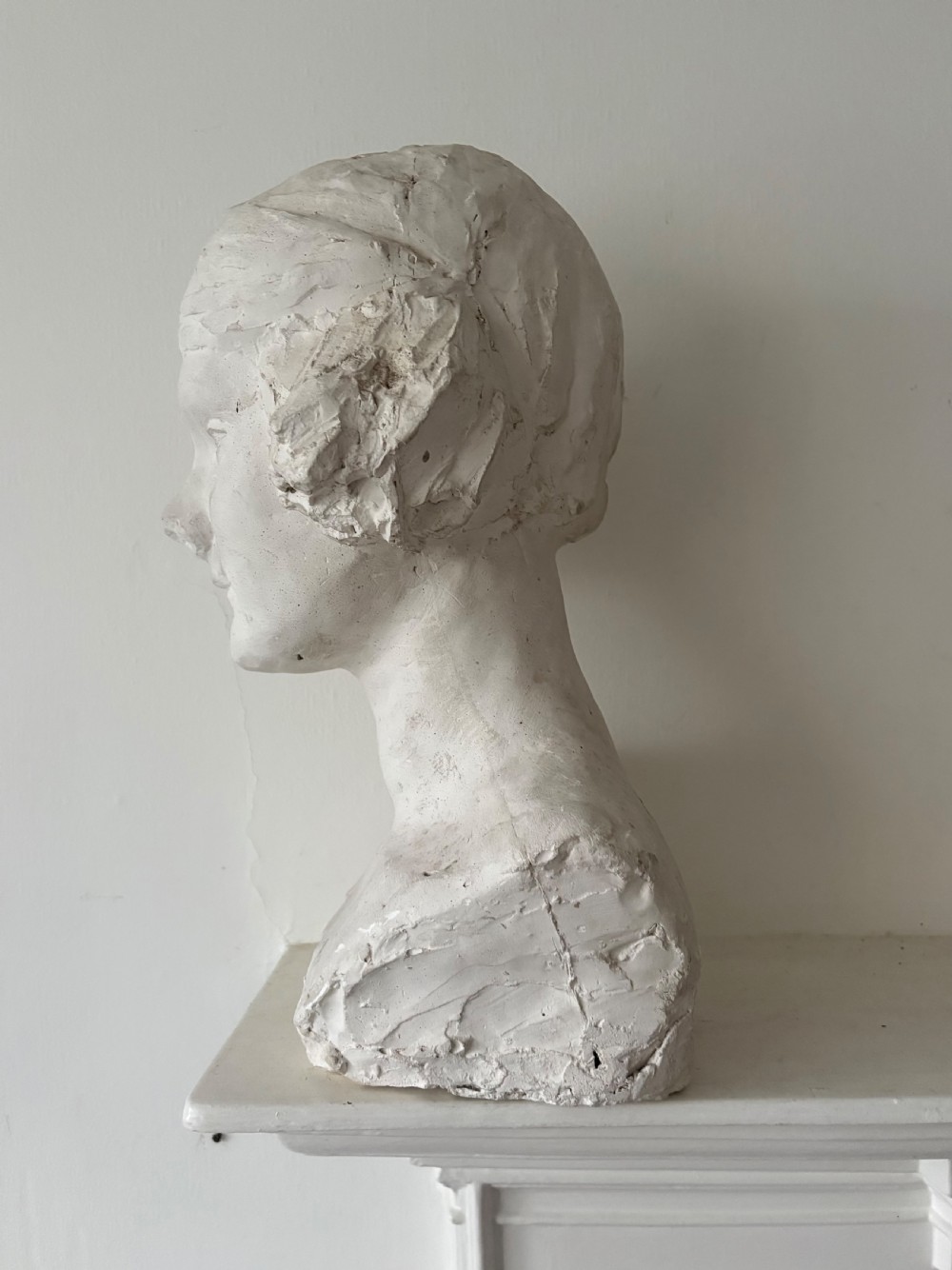 A Signed 1921 Society Female Bust Maquette Sculpture, poss Mitford Sister 40cm View III