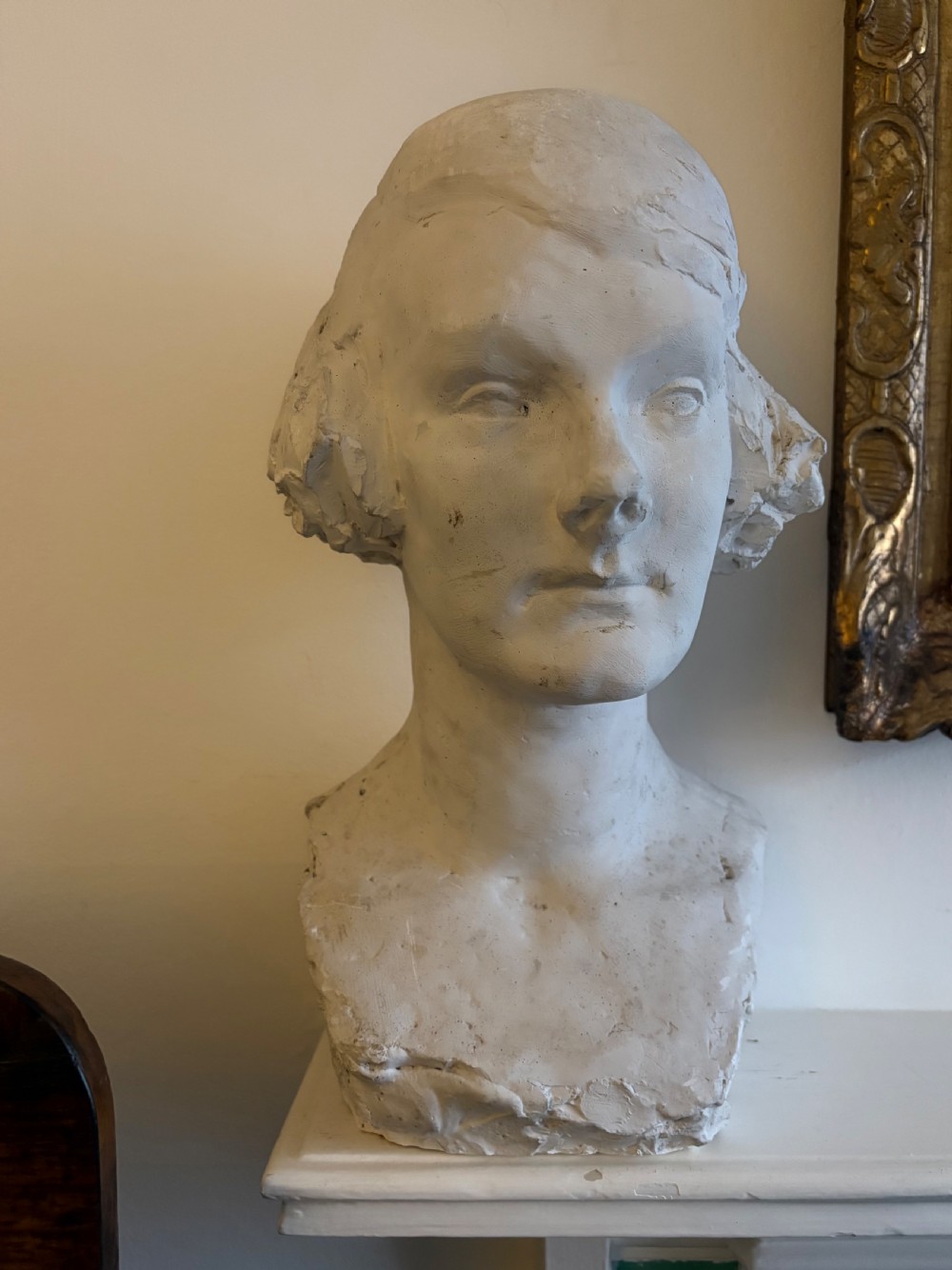 A Signed 1921 Society Female Bust Maquette Sculpture, poss Mitford Sister 40cm View IX
