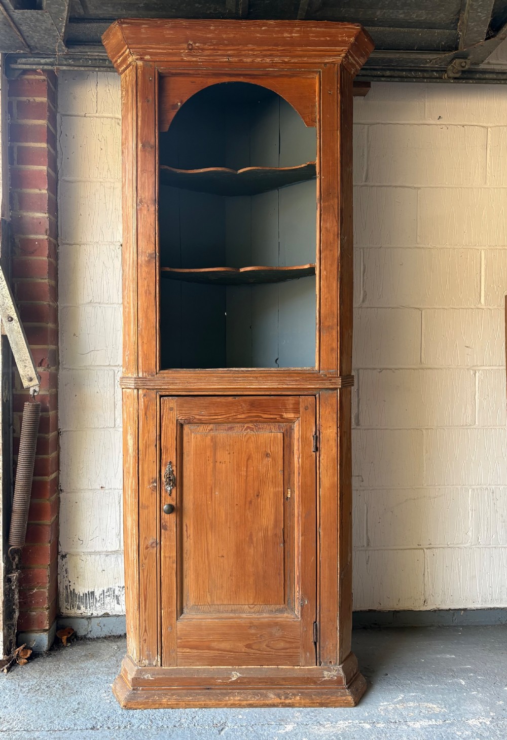 A Georgian Pine Freestanding Corner Cupboard with Shelving, 198cm, circa 1800 View II