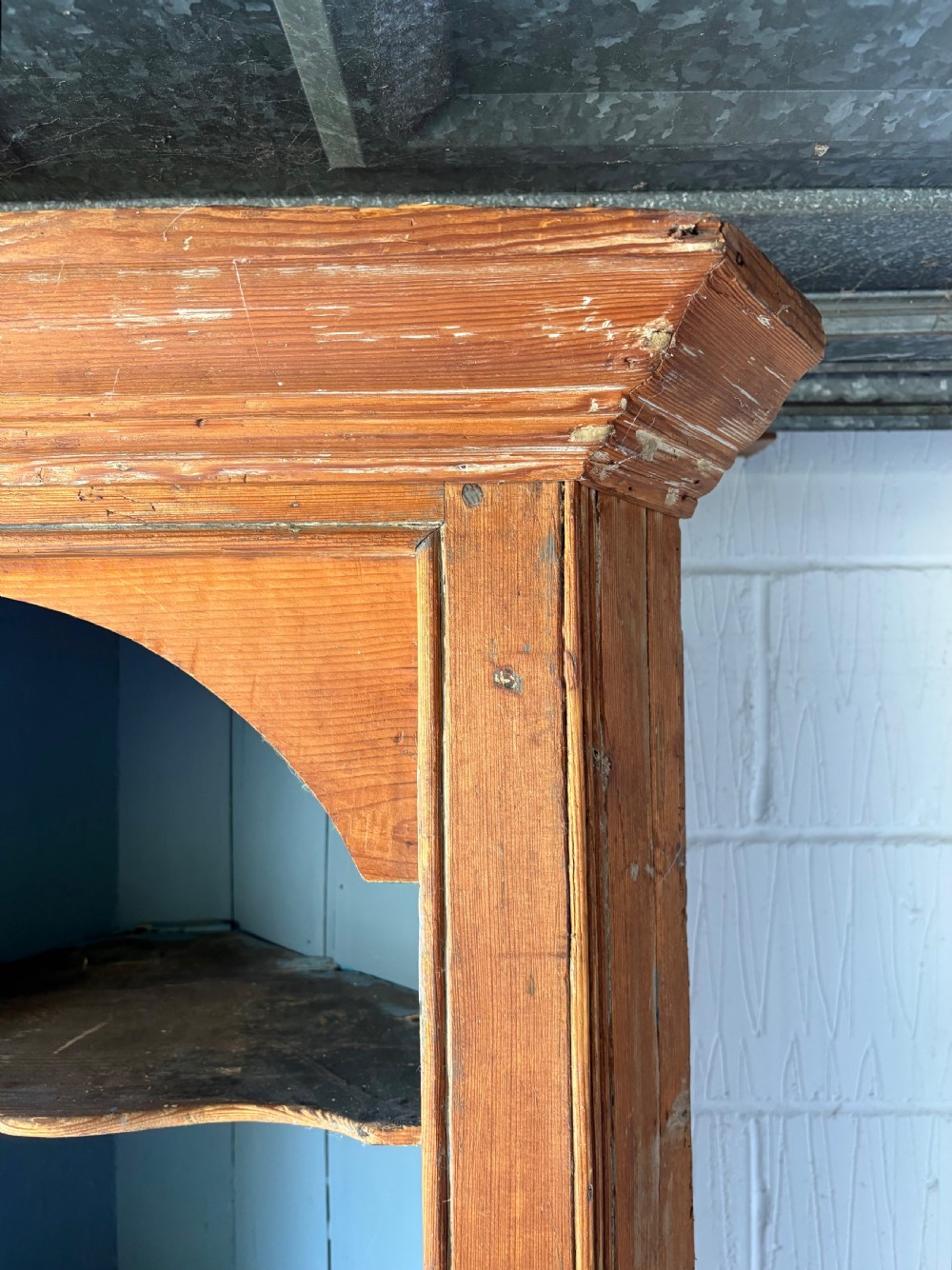 A Georgian Pine Freestanding Corner Cupboard with Shelving, 198cm, circa 1800 View V