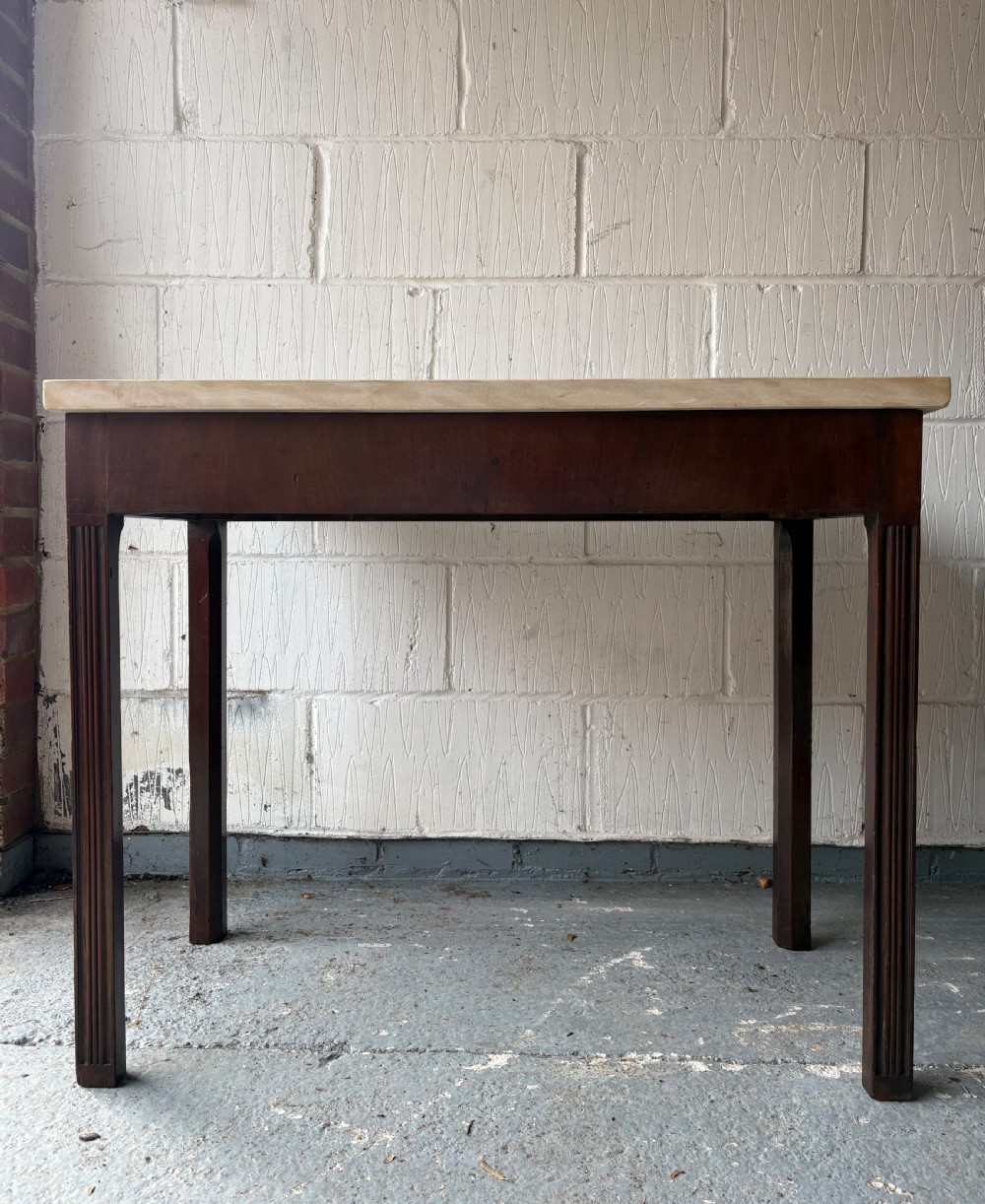 George 111 Mahogany Console Table with Stone Top, C1800, 90cm wide top View II