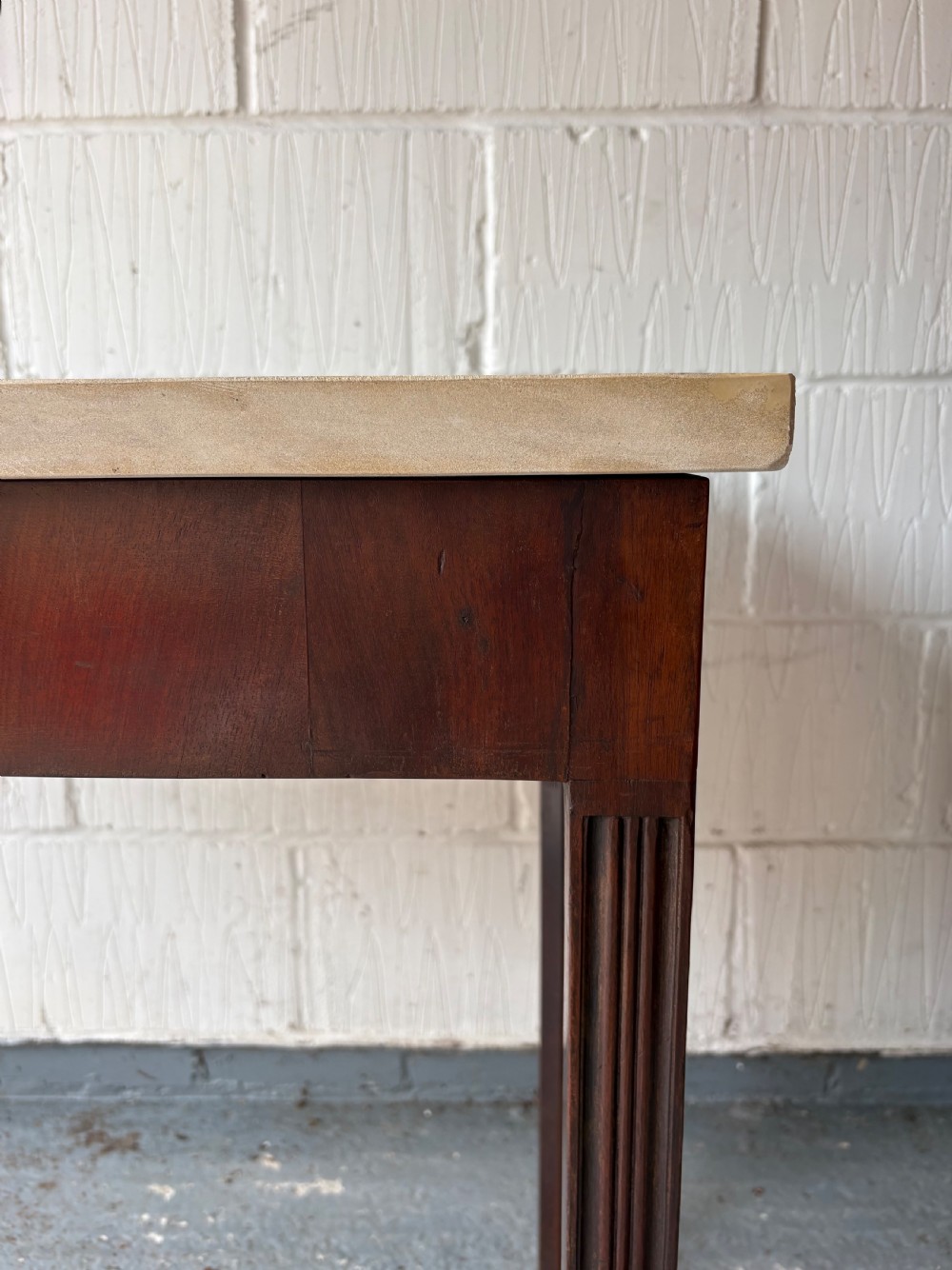 George 111 Mahogany Console Table with Stone Top, C1800, 90cm wide top View V