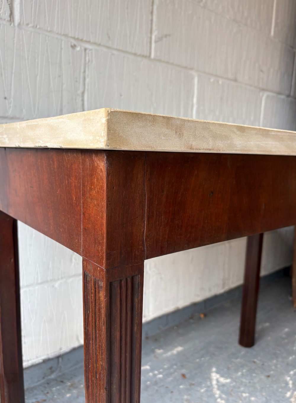 George 111 Mahogany Console Table with Stone Top, C1800, 90cm wide top View VII