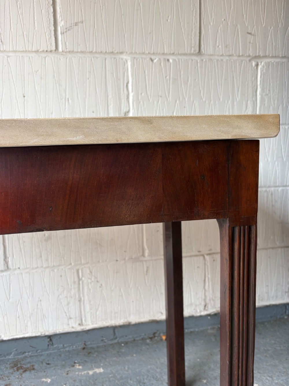 George 111 Mahogany Console Table with Stone Top, C1800, 90cm wide top View VIII