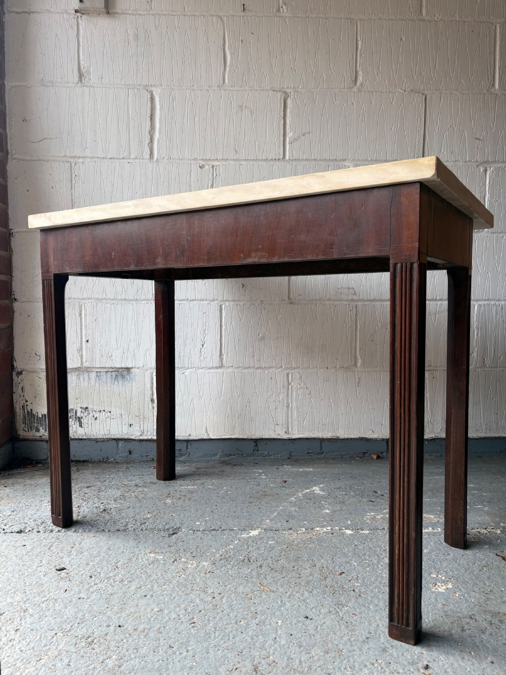 George 111 Mahogany Console Table with Stone Top, C1800, 90cm wide top View IX