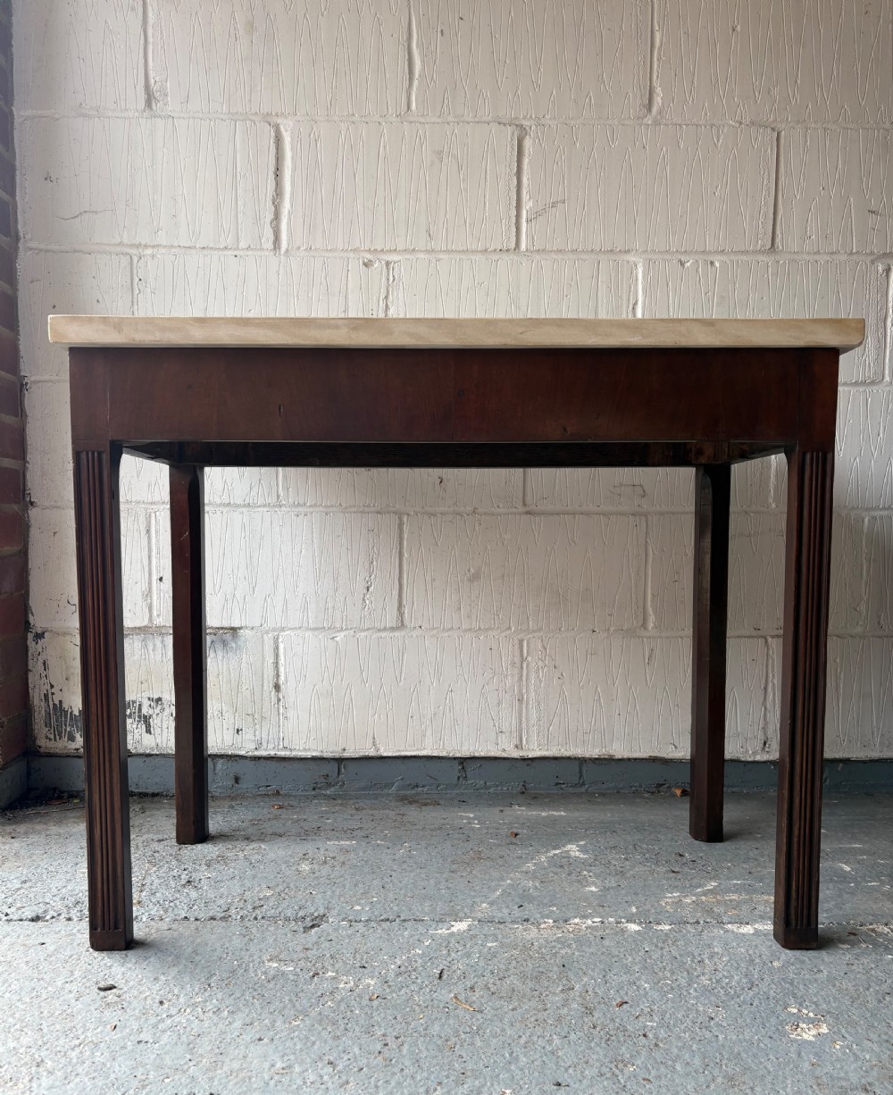 George 111 Mahogany Console Table with Stone Top, C1800, 88cm wide top