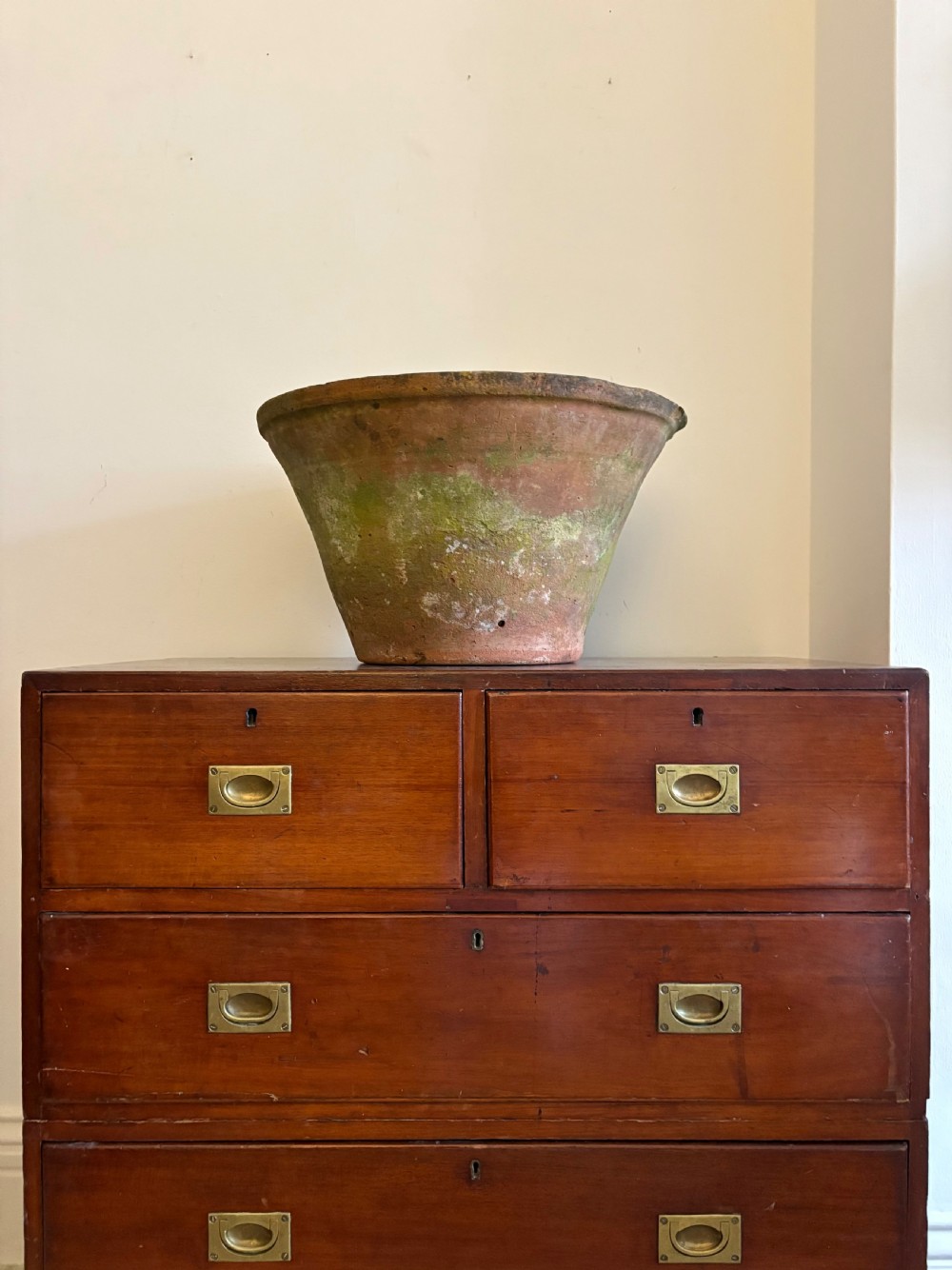 A 19th Century Teak Military Campaign Chest of Drawers, 2 Sections View XIII