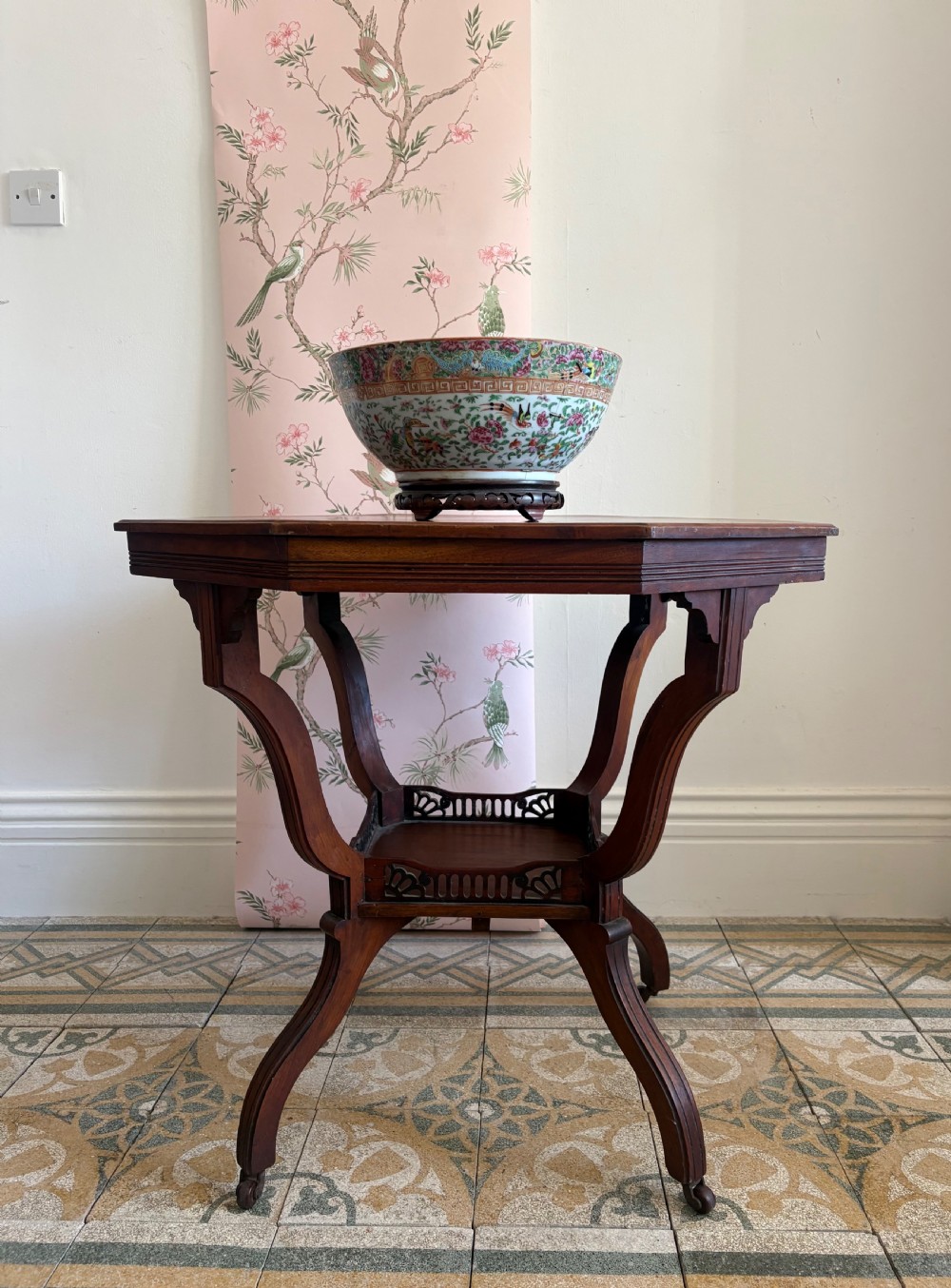 A Late 19th Century Aesthetic Movement Walnut Octagonal Table, 75cm wide View VIII