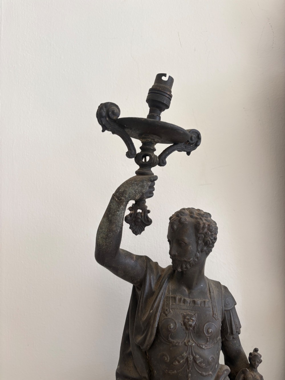 A 19th Century Grand Tour 65cm Spelter Lamp, Guiliano di Medici View IX
