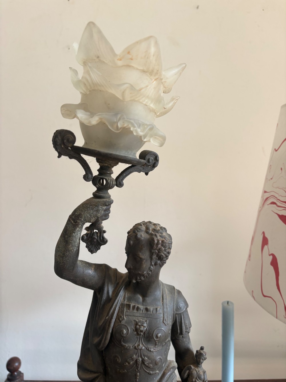 A 19th Century Grand Tour 65cm Spelter Lamp, Guiliano di Medici View XV
