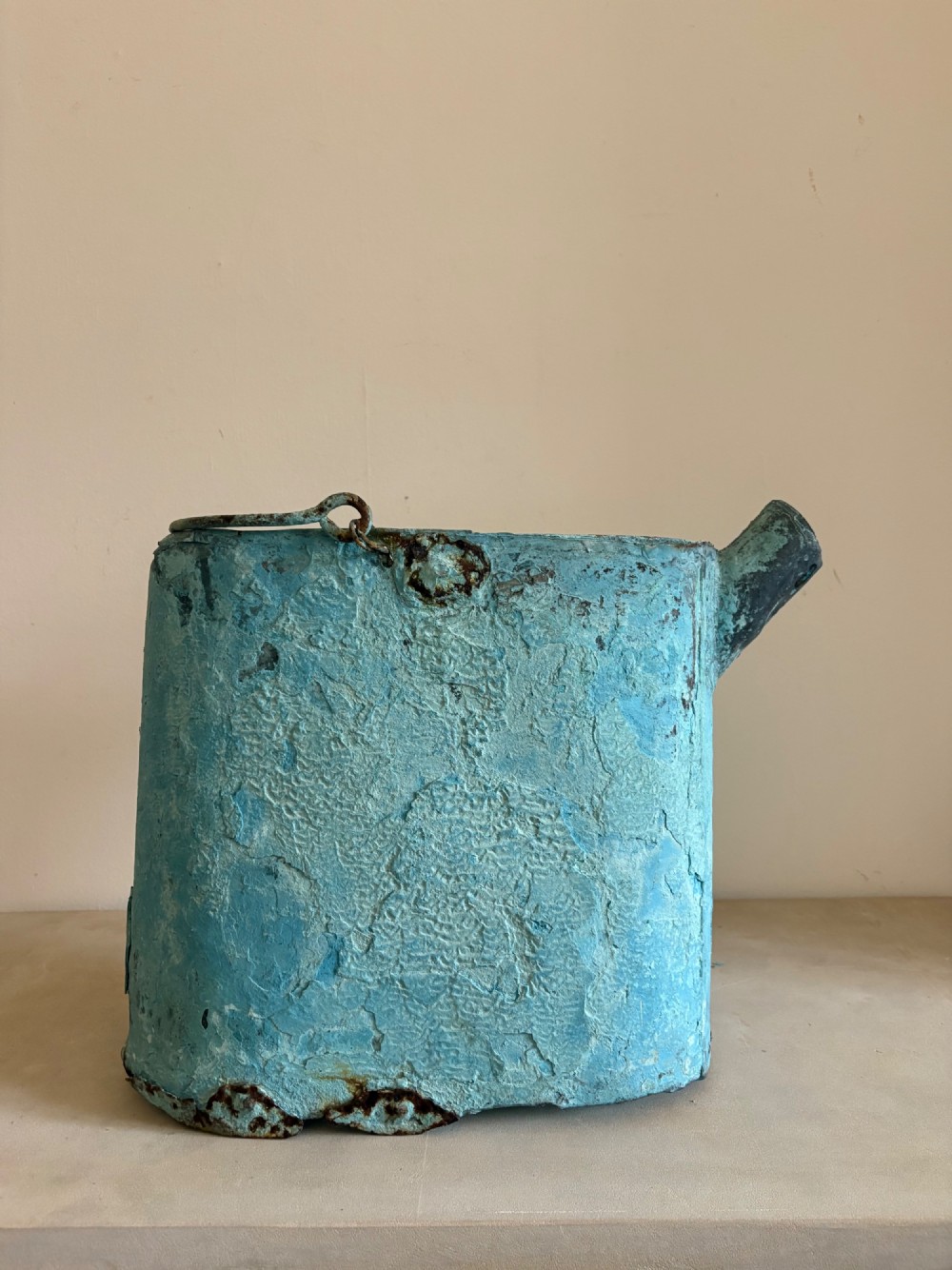 A French 18thC Verdigris Copper Watering Can, Arrosoir c1800, 41cm, watertight