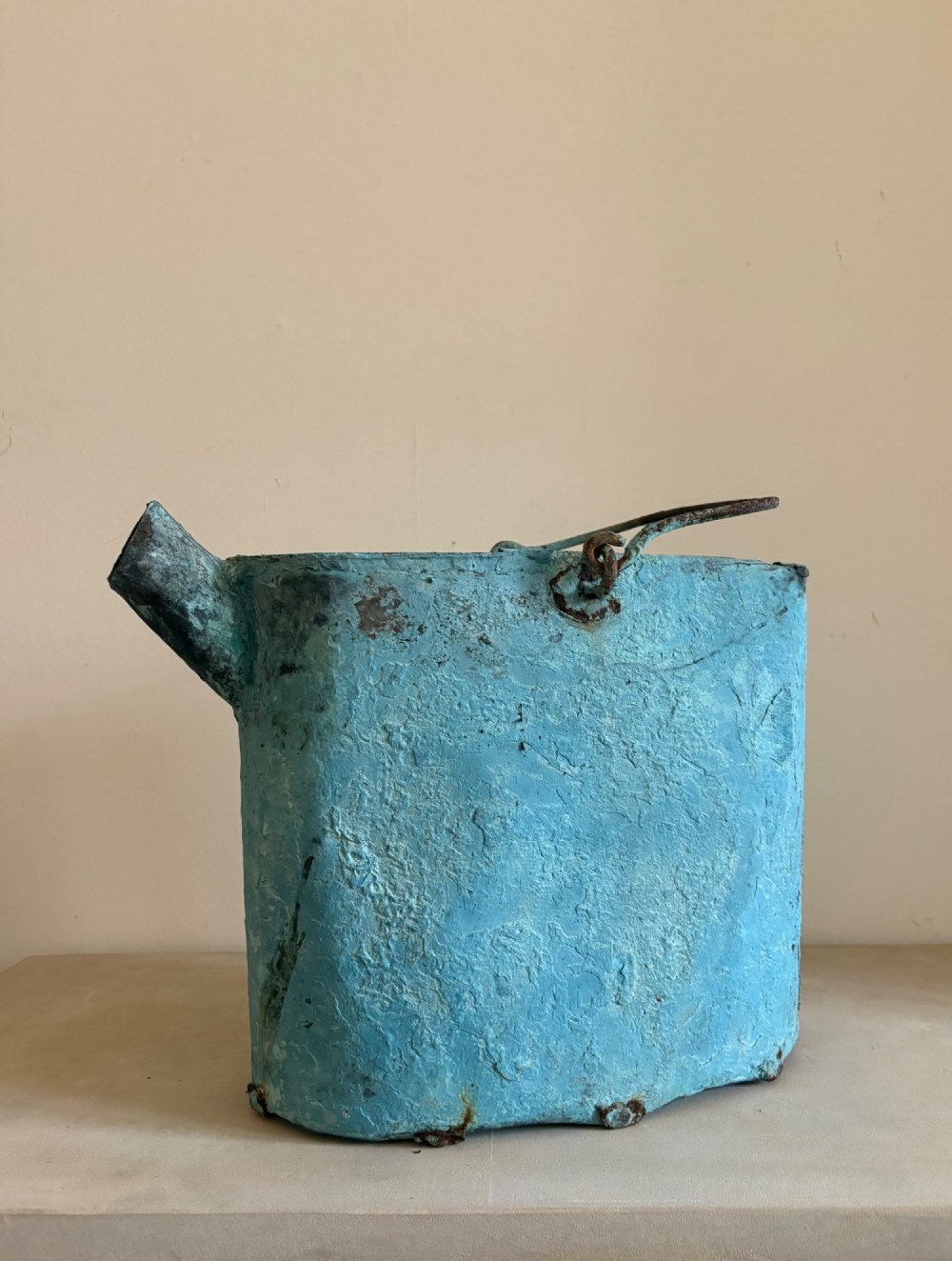 A French 18thC Verdigris Copper Watering Can, Arrosoir c1800, 41cm, watertight View VI