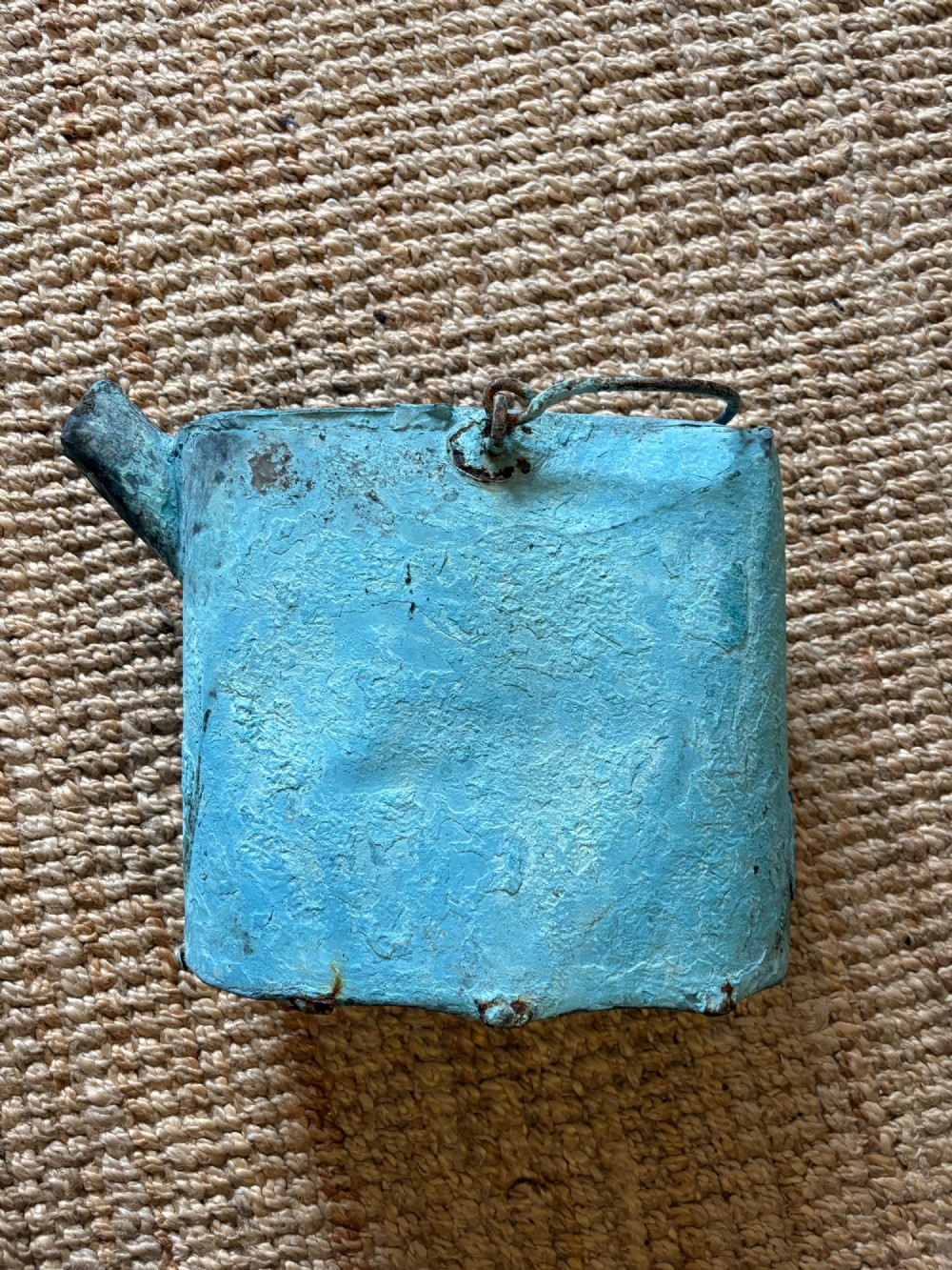 A French 18thC Verdigris Copper Watering Can, Arrosoir c1800, 41cm, watertight View XI