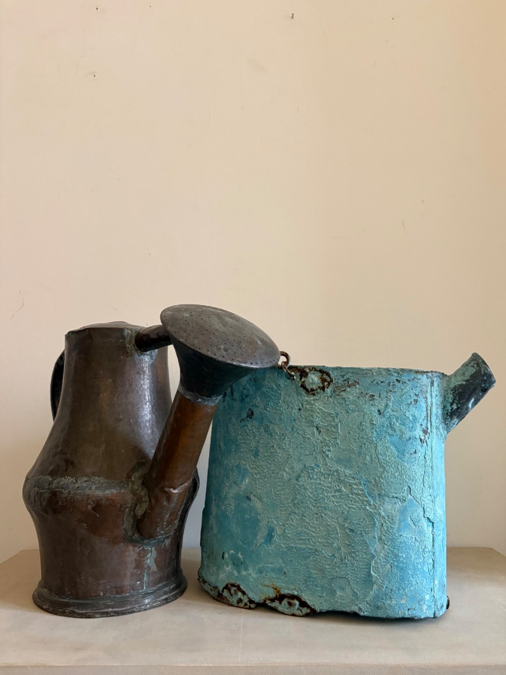 A French 18thC Verdigris Copper Watering Can, Arrosoir c1800, 41cm, watertight View XII