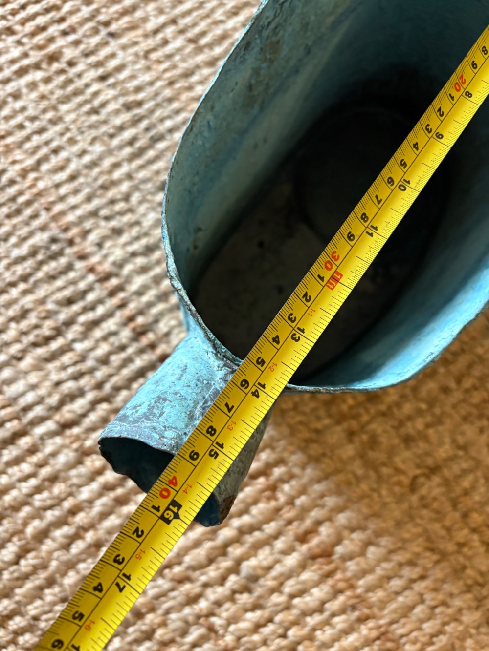 A French 18thC Verdigris Copper Watering Can, Arrosoir c1800, 41cm, watertight View XIV