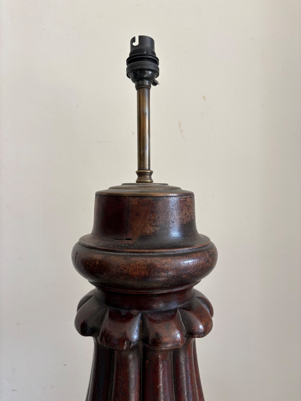 A Pair of 19thC Cuban Mahogany Substantial Table Lamps, c1850, 67cm Tall View VI