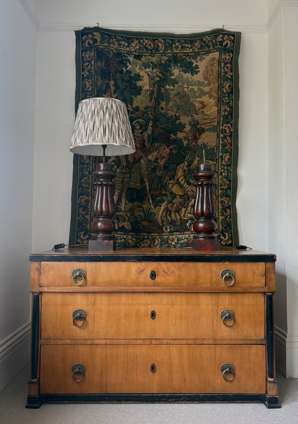 A Pair of 19thC Cuban Mahogany Substantial Table Lamps, c1850, 67cm Tall View X