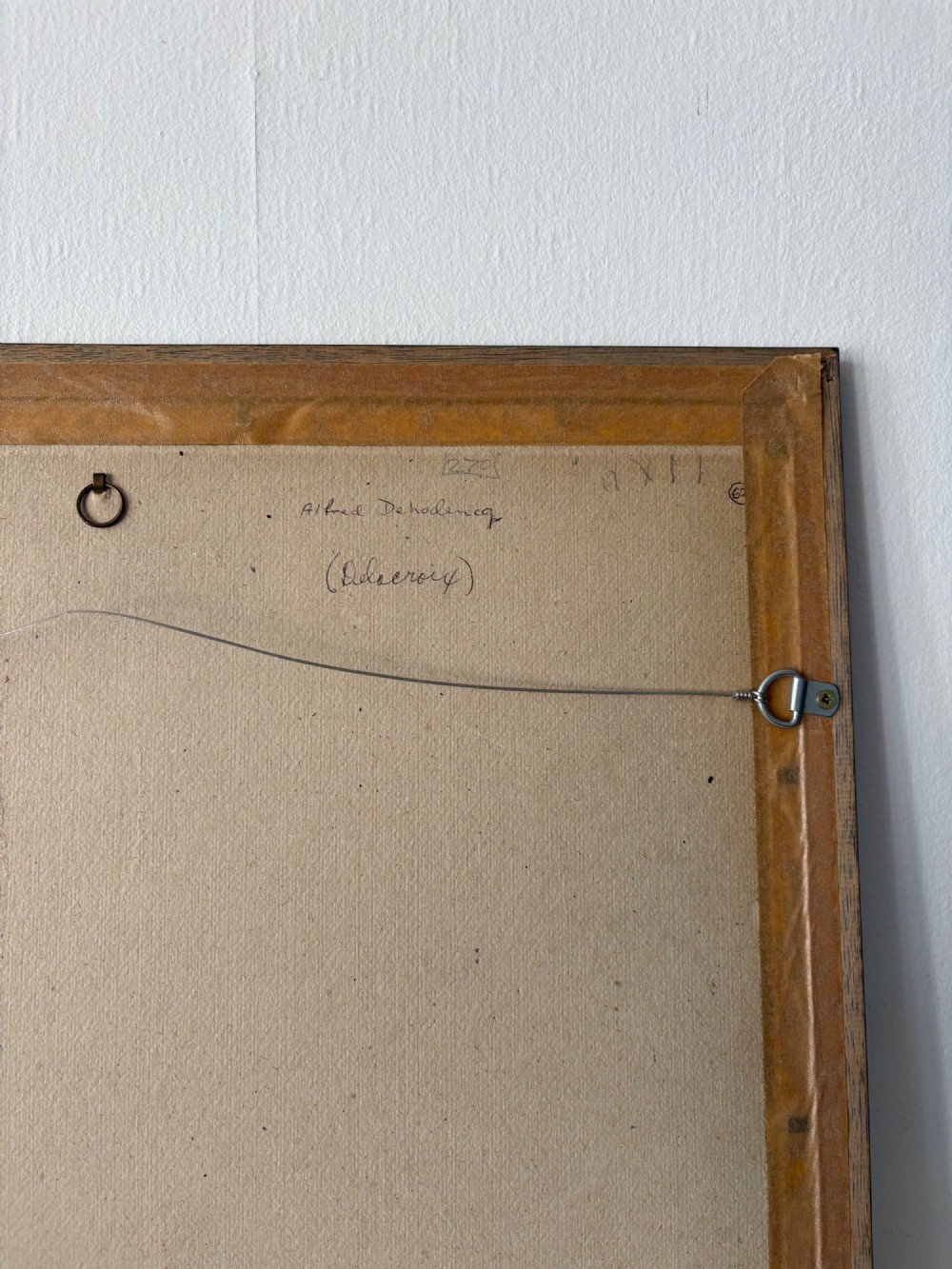 A framed 19th-century sepia pen and ink preparatory drawing depicting expressively sketched head studies on aged paper. View VI