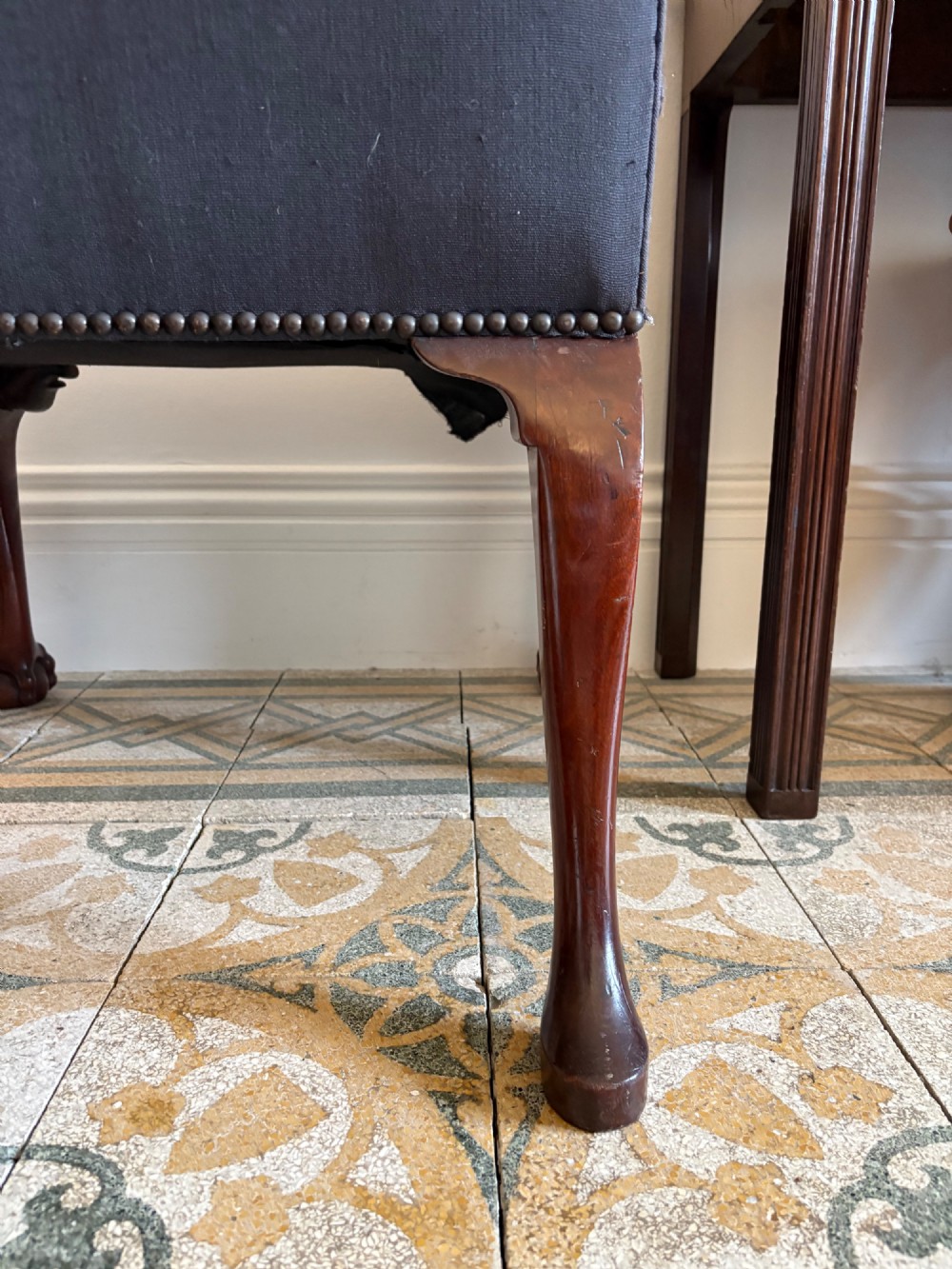 A 19th Century George 11 style, Carved Mahogany Side Chair with Tapestry Seat View XIII