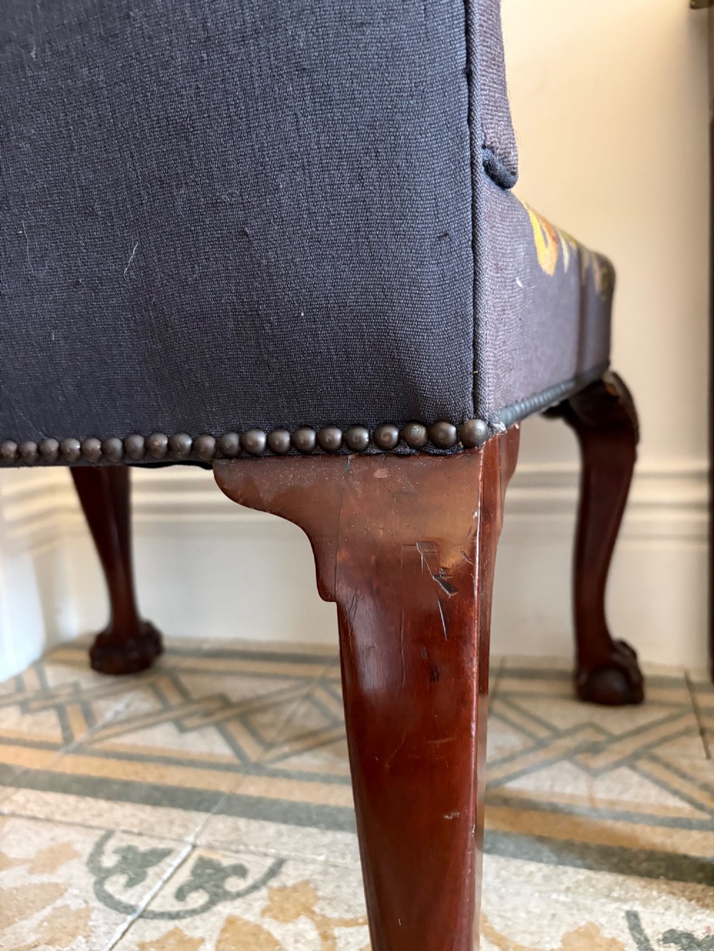 A 19th Century George 11 style, Carved Mahogany Side Chair with Tapestry Seat View XIII