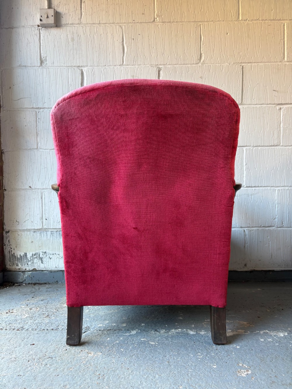 An Early 20th Century Walnut and Red Velvet Bergere Arm Chair C1900-1910 View V