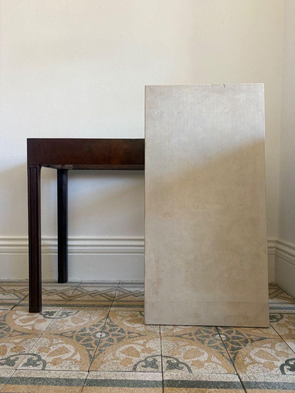 George 111 Mahogany Console Table with Stone Top, C1800, 90cm wide top View XII