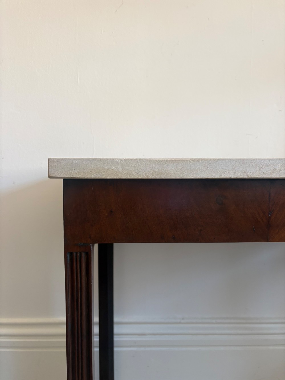 George 111 Mahogany Console Table with Stone Top, C1800, 90cm wide top View XV