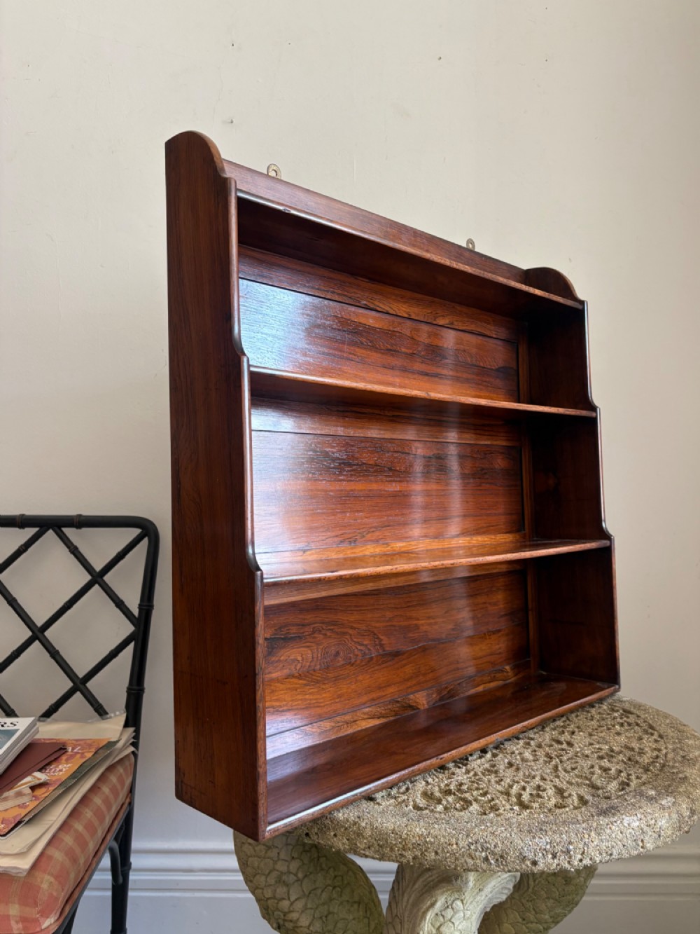 A 19th Century Rosewood 4 Tier Waterfall Bracket Wall Shelving 70cm