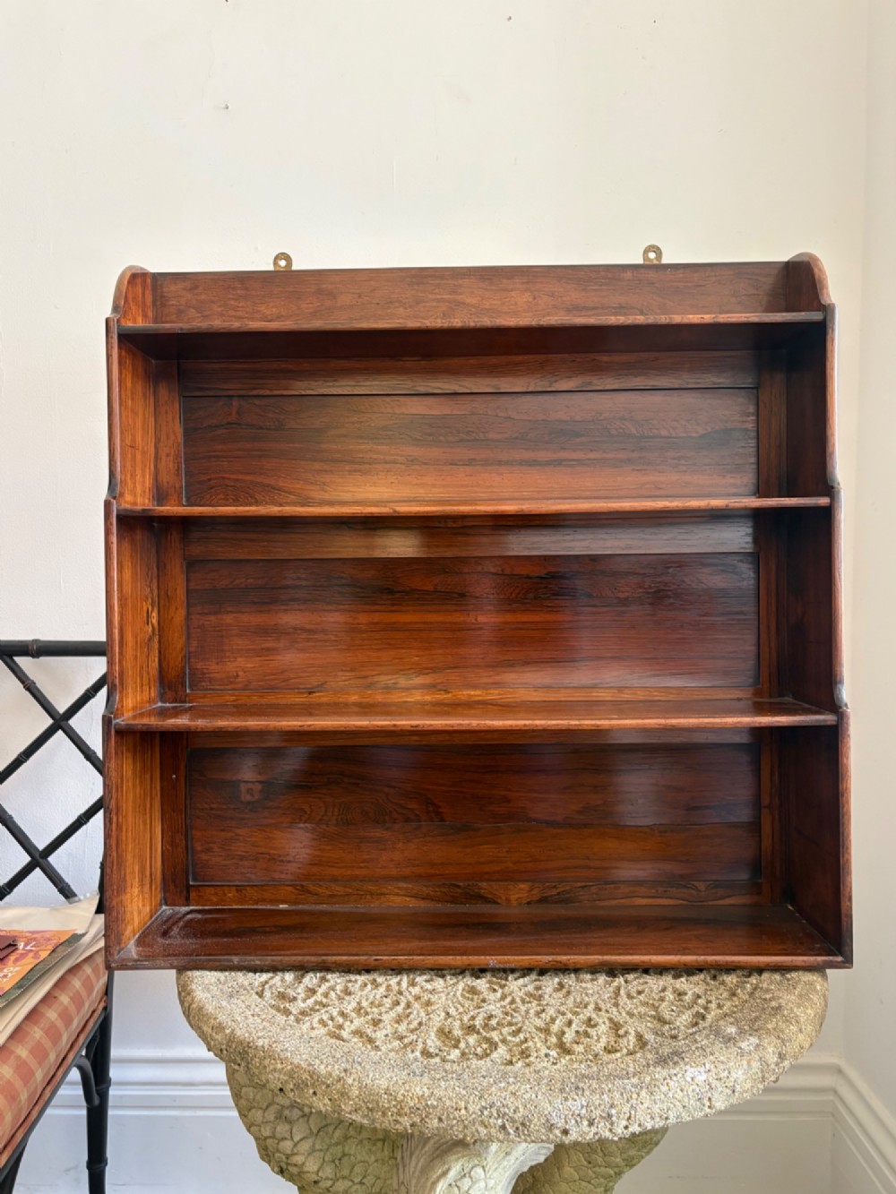 A 19th Century Rosewood 4 Tier Waterfall Bracket Wall Shelving 70cm View II