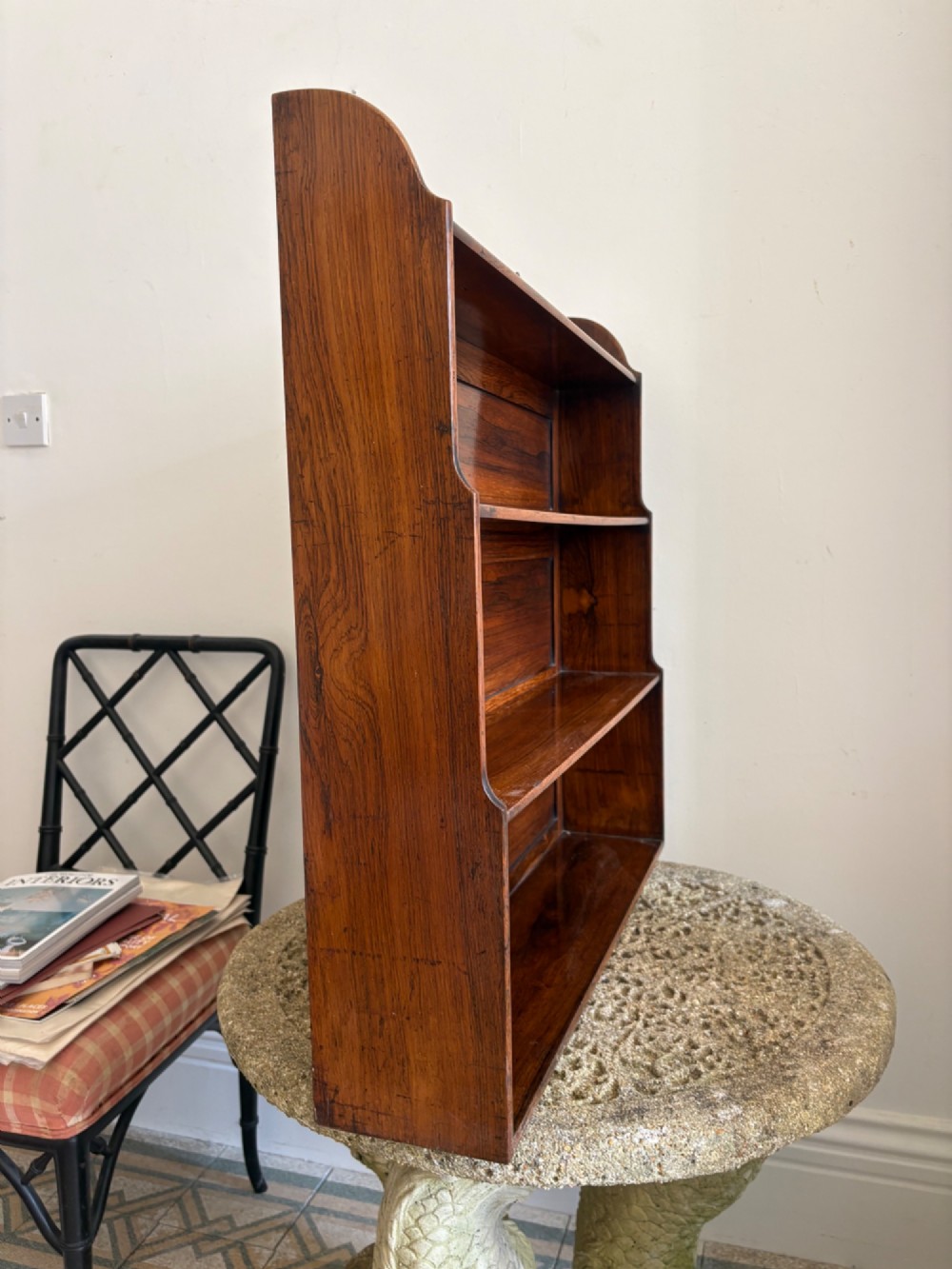 A 19th Century Rosewood 4 Tier Waterfall Bracket Wall Shelving 70cm View III
