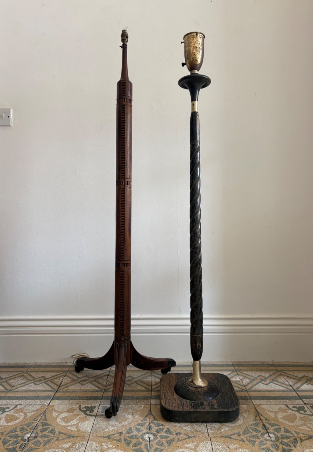 A 19th Century Carved Oceanic Column, adapted Floor Lamp, 154cm View VII