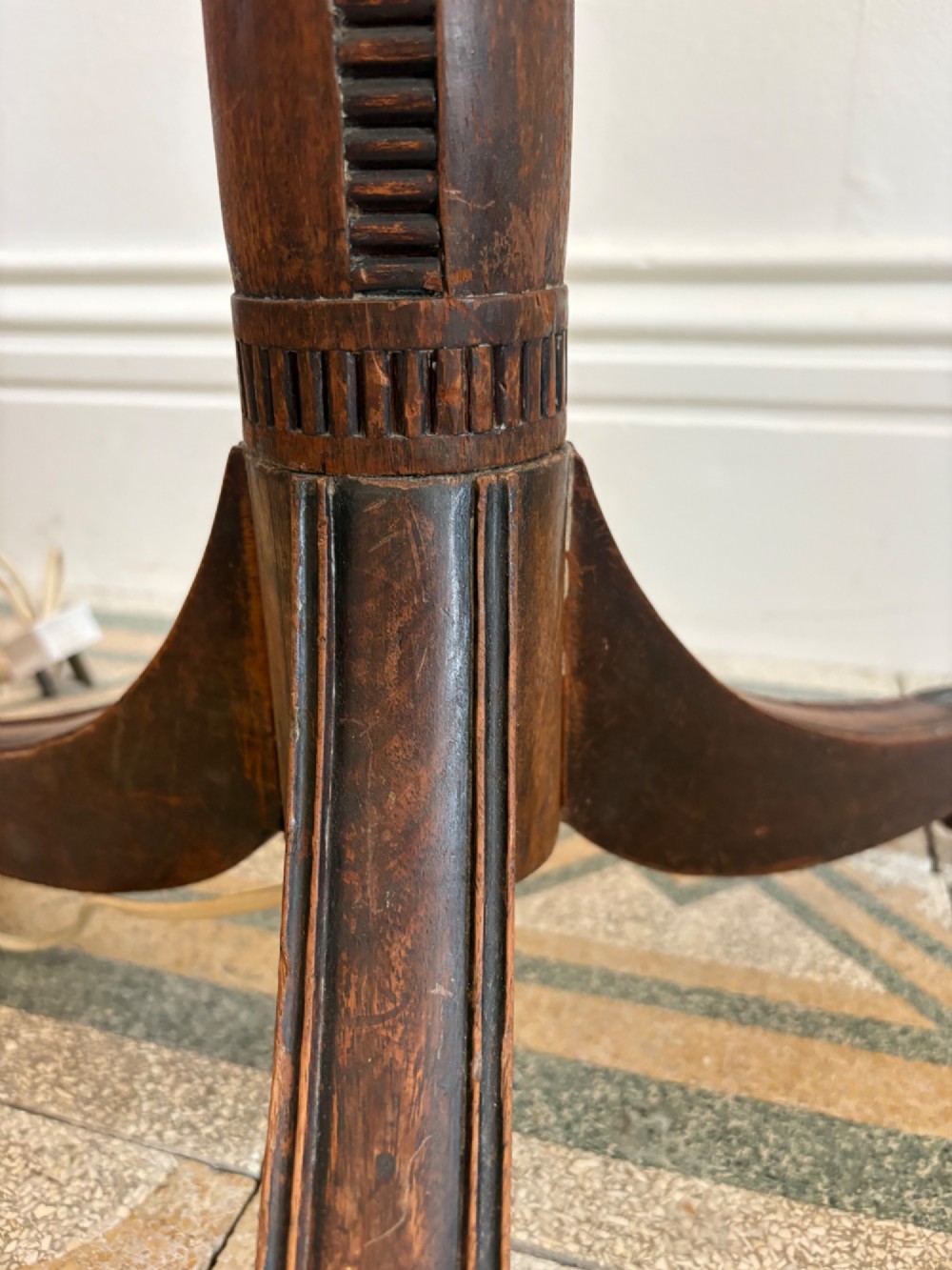 A 19th Century Carved Oceanic Column, adapted Floor Lamp, 154cm View X