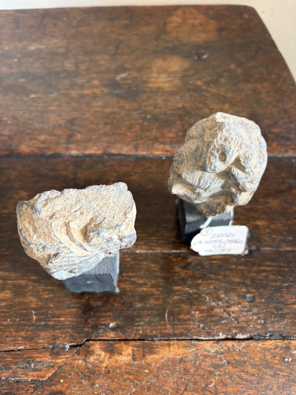 Ancient Roman Period Carved Limestone Busts, AD200, 11cm mounted. View XIV