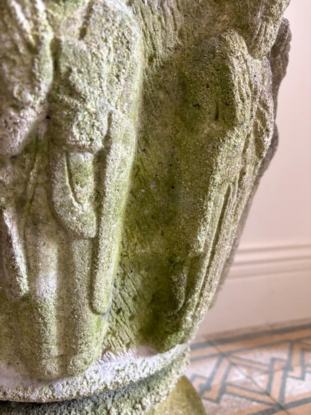 Early 20th Century Weathered Medieval Style Baptismal Font Planter and Base 63cm View V