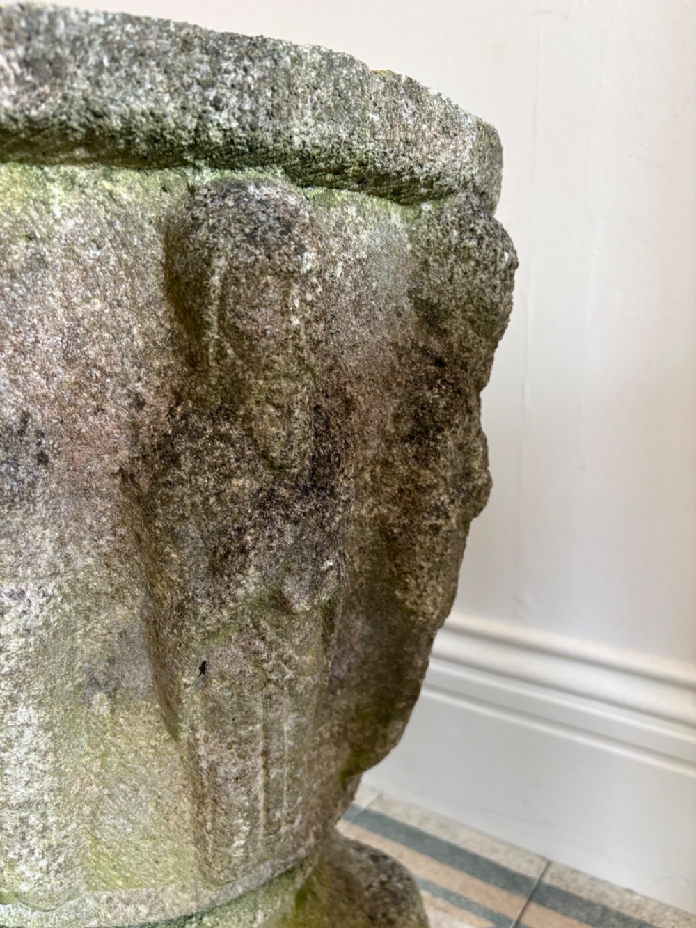 Early 20th Century Weathered Medieval Style Baptismal Font Planter and Base 63cm View VI