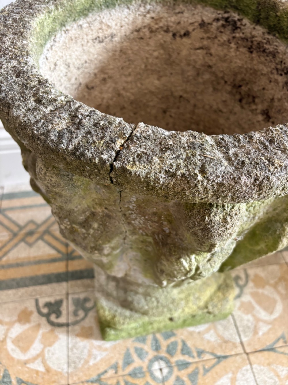 Early 20th Century Weathered Medieval Style Baptismal Font Planter and Base 63cm View IX