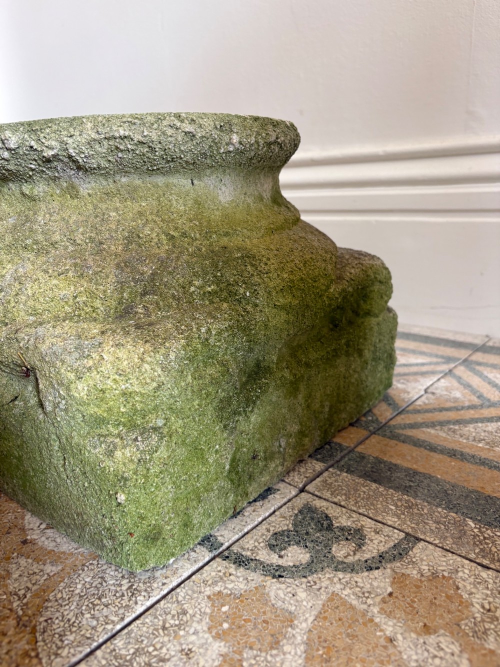 Early 20th Century Weathered Medieval Style Baptismal Font Planter and Base 63cm View X