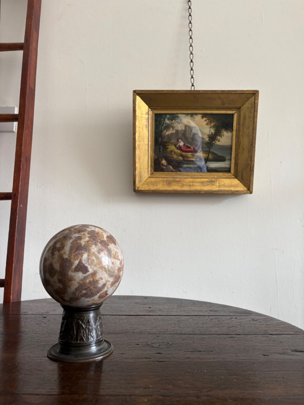 A 19th Century Grand Tour Bronze Stand and Breccia Marble, 19cm View II