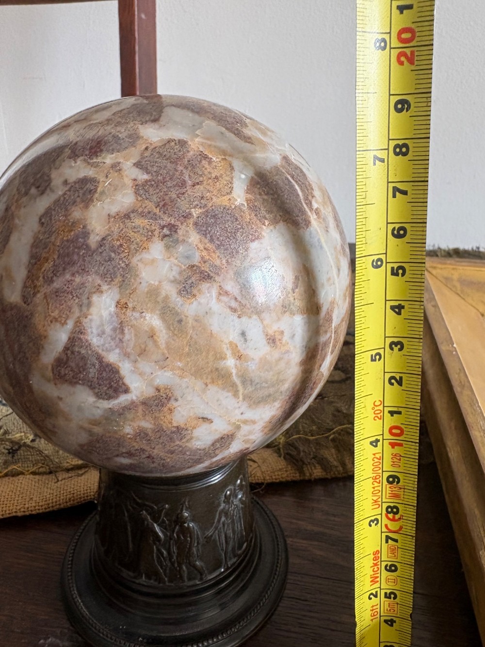 A 19th Century Grand Tour Bronze Stand and Breccia Marble, 19cm View XI