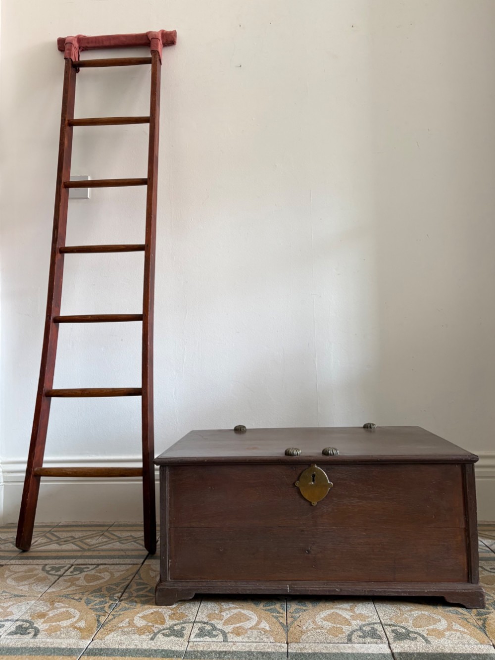 A 19th Century Anglo Indian Teak Campaign Trunk Blanket Box 77cm, Bronze Handles View XV