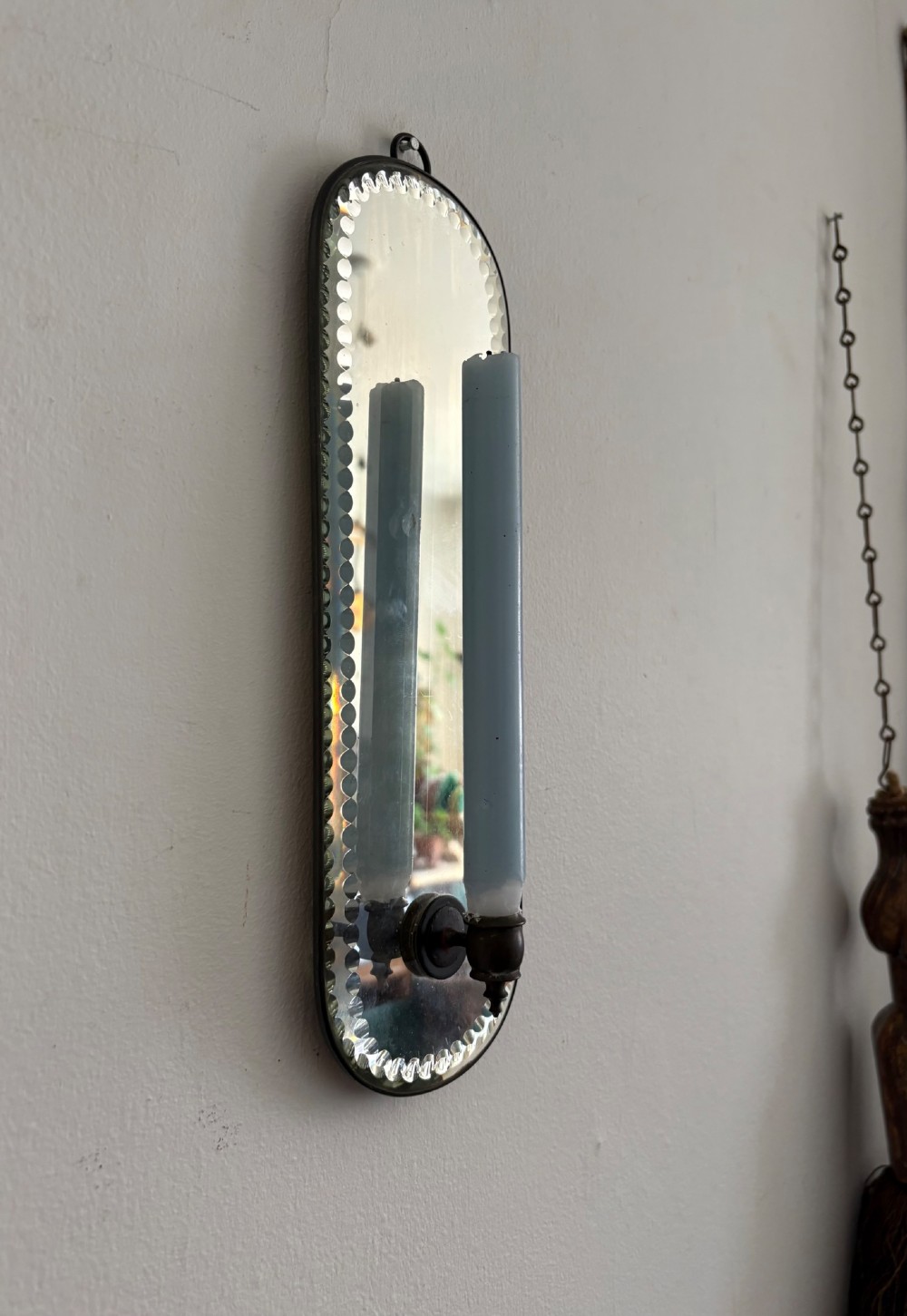 Early 20th Century Girandole Candle Wall Sconce, Sorcerer Mirror C1920 33cm View II