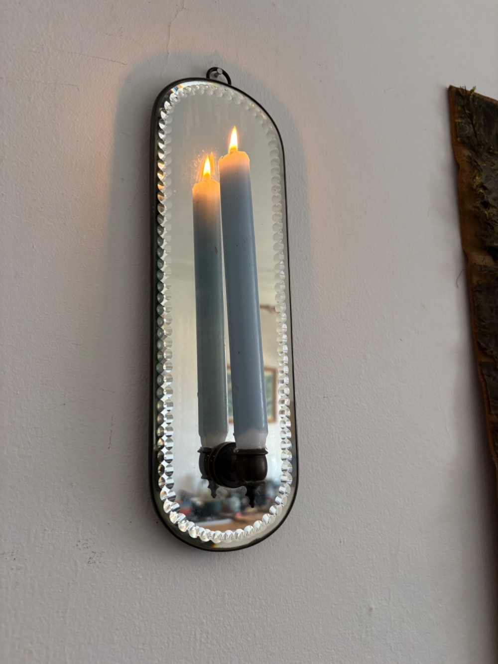 Early 20th Century Girandole Candle Wall Sconce, Sorcerer Mirror C1920 33cm View III