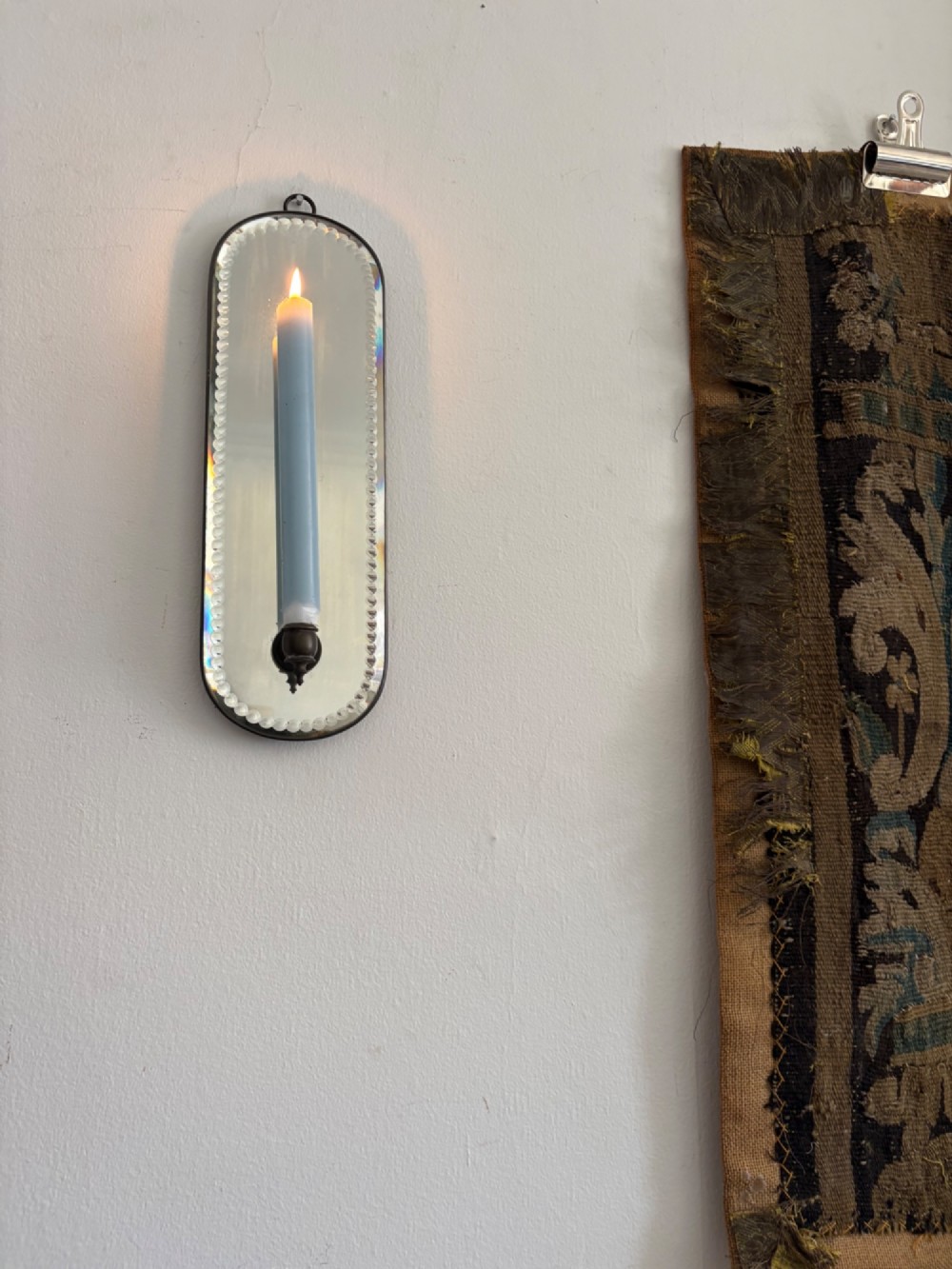 Early 20th Century Girandole Candle Wall Sconce, Sorcerer Mirror C1920 33cm View IV