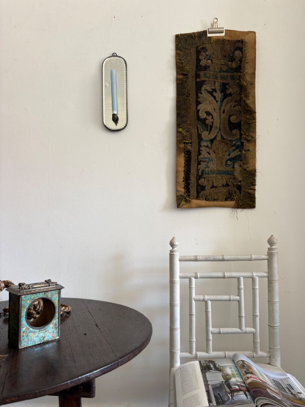 Early 20th Century Girandole Candle Wall Sconce, Sorcerer Mirror C1920 33cm View V